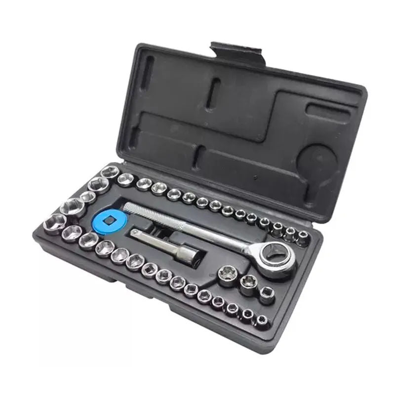 Jogo de soquete com 40 peças titanium